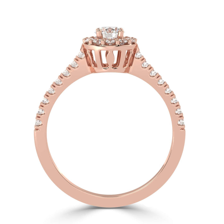 Haloed Splendor Solitaire Diamond Ring