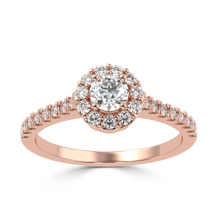 Haloed Splendor Solitaire Diamond Ring