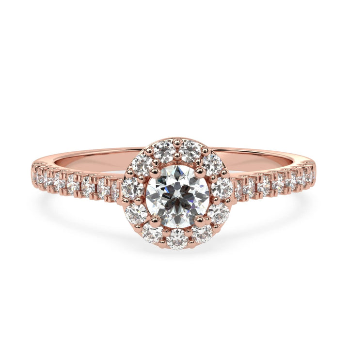 Haloed Splendor Solitaire Diamond Ring
