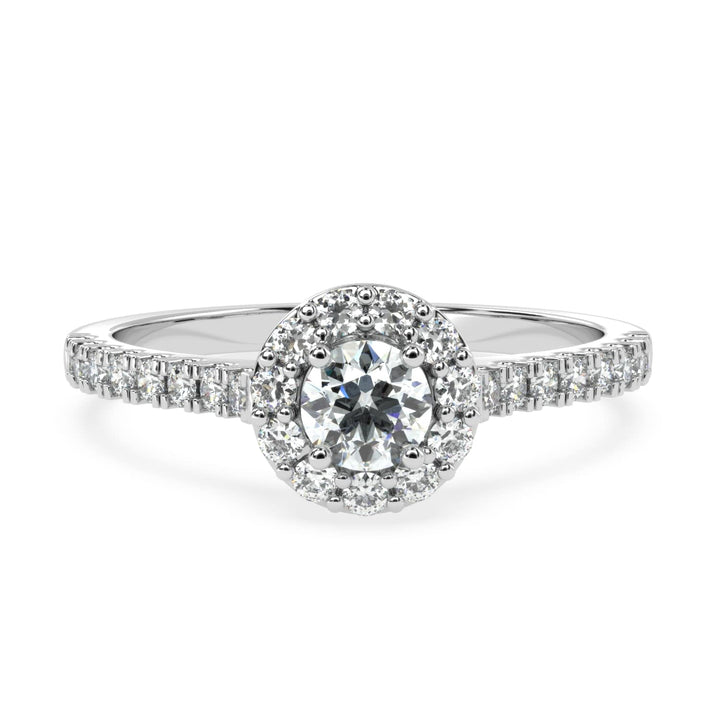 Haloed Splendor Solitaire Diamond Ring
