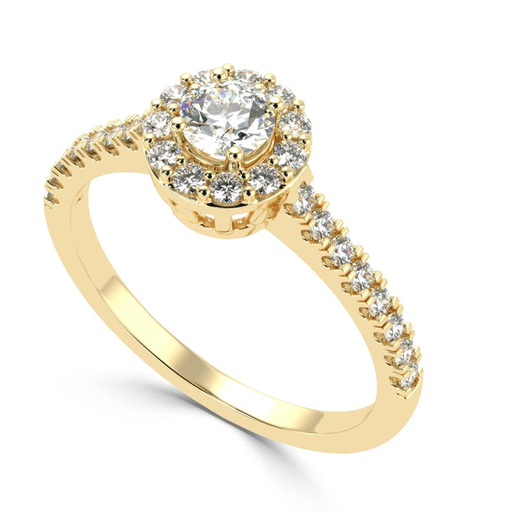 Haloed Splendor Solitaire Diamond Ring