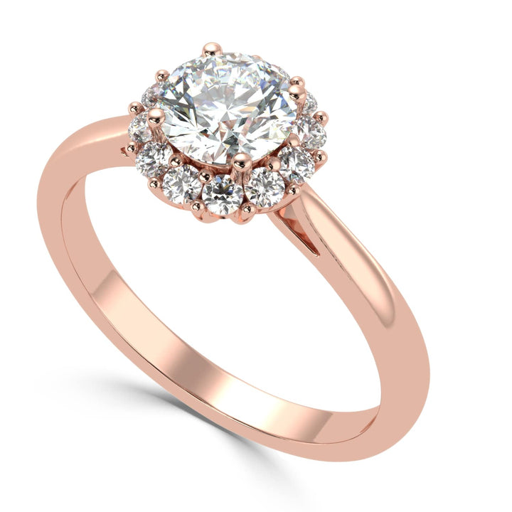 Radiant Halo Sparkle Solitaire Diamond Ring