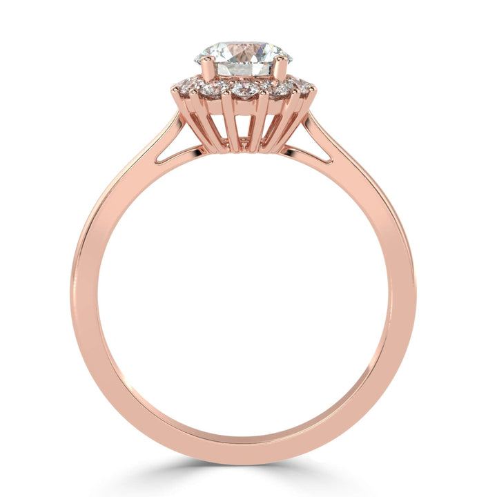 Radiant Halo Sparkle Solitaire Diamond Ring