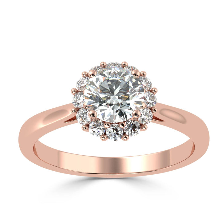 Radiant Halo Sparkle Solitaire Diamond Ring