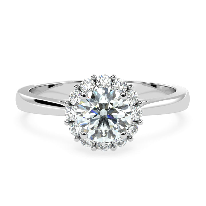 Radiant Halo Sparkle Solitaire Diamond Ring