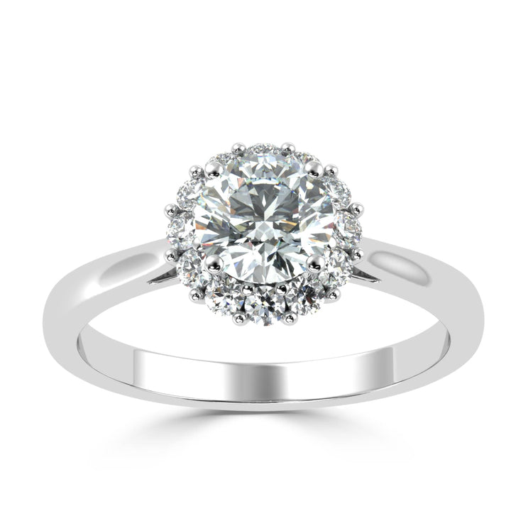 Radiant Halo Sparkle Solitaire Diamond Ring