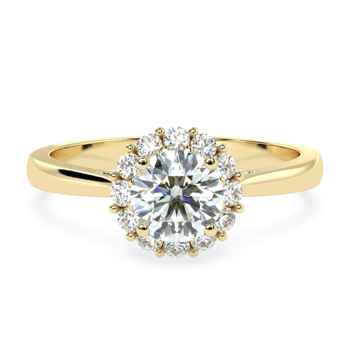 Radiant Halo Sparkle Solitaire Diamond Ring