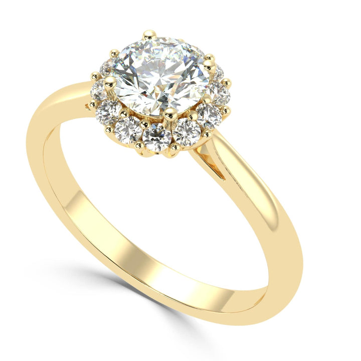 Radiant Halo Sparkle Solitaire Diamond Ring