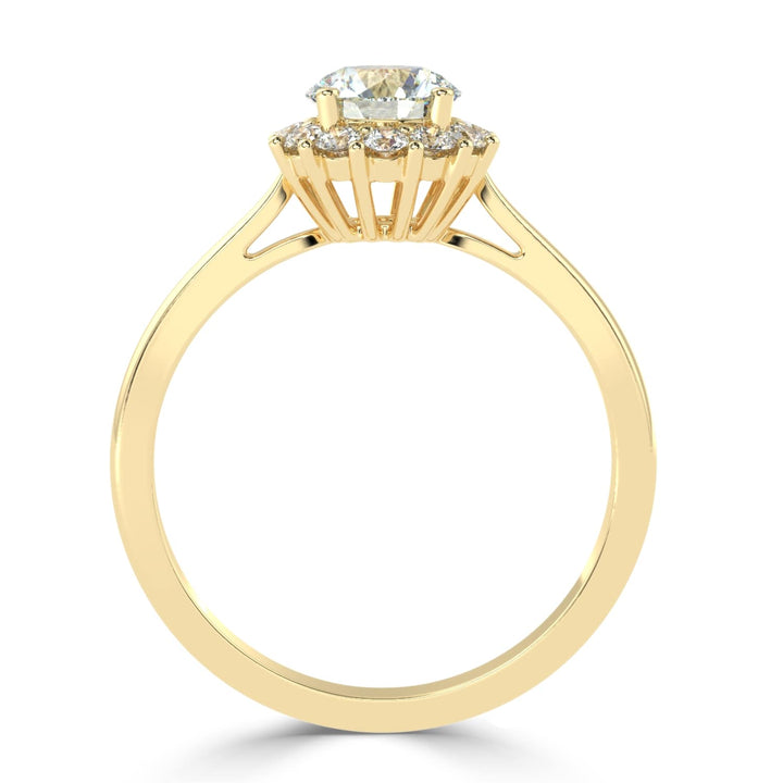 Radiant Halo Sparkle Solitaire Diamond Ring
