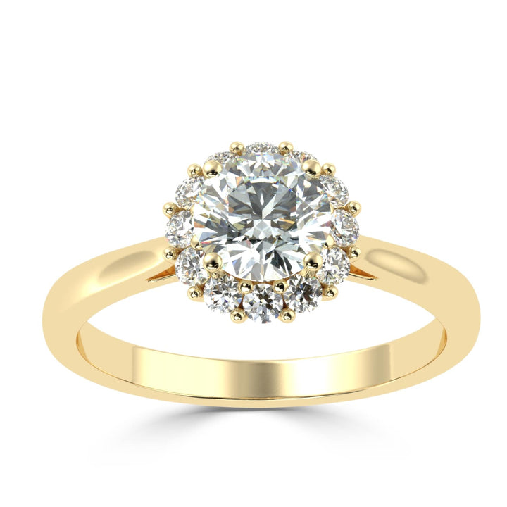 Radiant Halo Sparkle Solitaire Diamond Ring