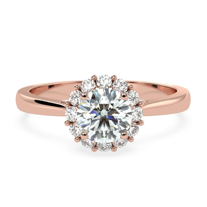 Radiant Halo Sparkle Solitaire Diamond Ring