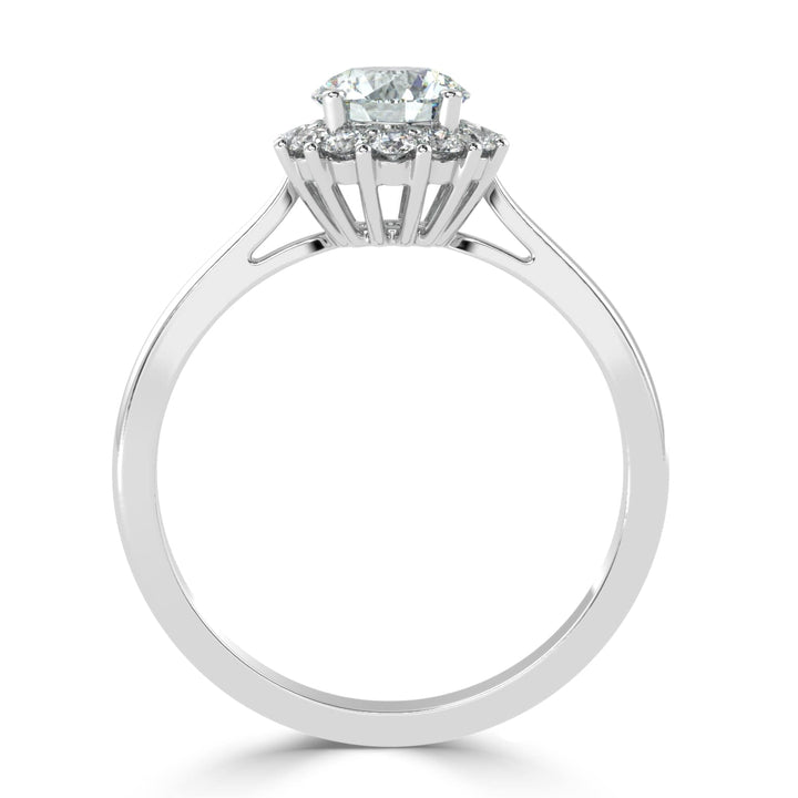 Radiant Halo Sparkle Solitaire Diamond Ring