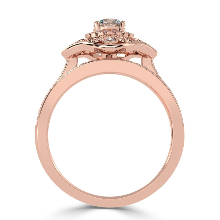 Clover Brilliance Duo Solitaire Bridal Ring Set