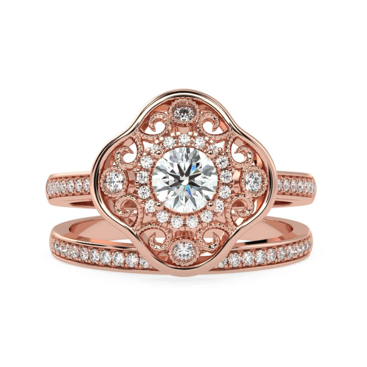 Clover Brilliance Duo Solitaire Bridal Ring Set