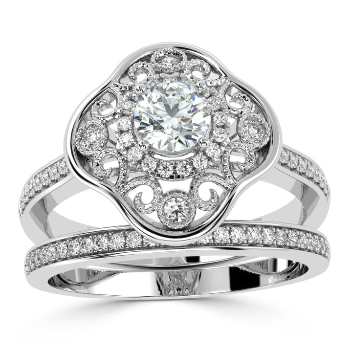 Clover Brilliance Duo Solitaire Bridal Ring Set