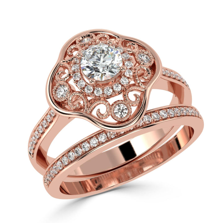Clover Brilliance Duo Solitaire Bridal Ring Set