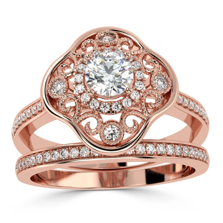 Clover Brilliance Duo Solitaire Bridal Ring Set