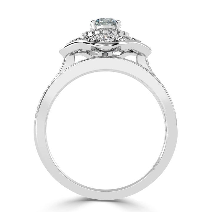 Clover Brilliance Duo Solitaire Bridal Ring Set