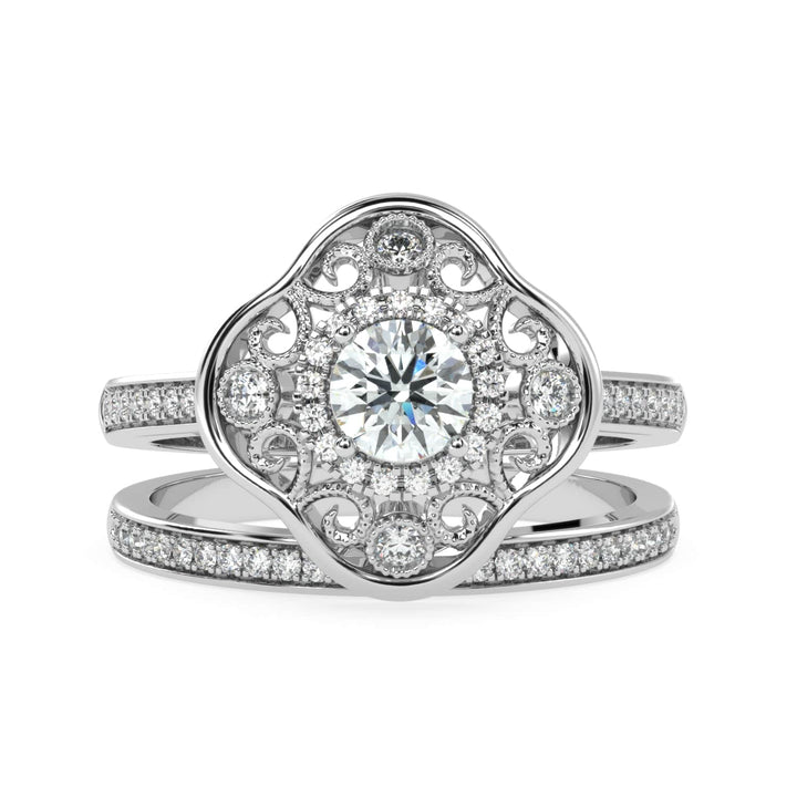 Clover Brilliance Duo Solitaire Bridal Ring Set