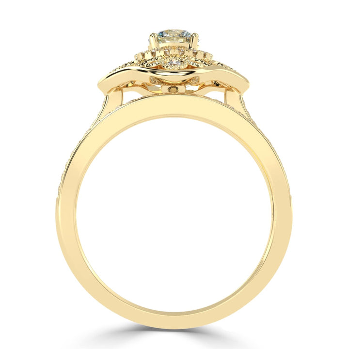 Clover Brilliance Duo Solitaire Bridal Ring Set