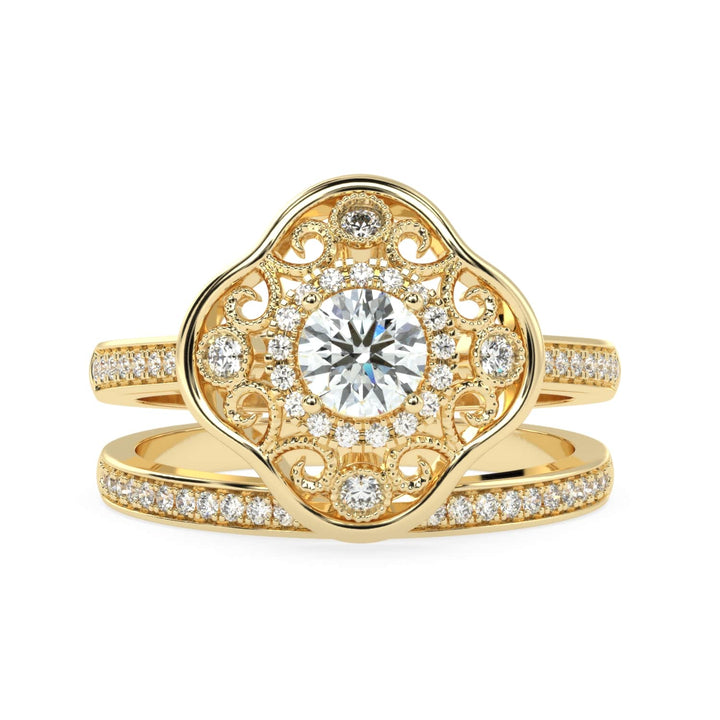 Clover Brilliance Duo Solitaire Bridal Ring Set