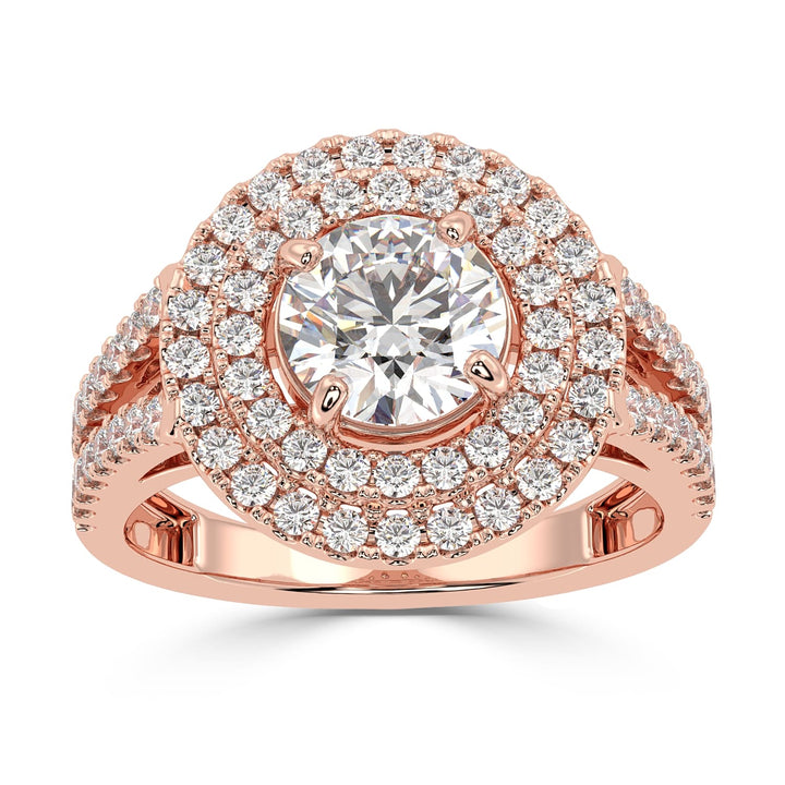 Radiant Halo Splendor Halo Solitaire Diamond Ring
