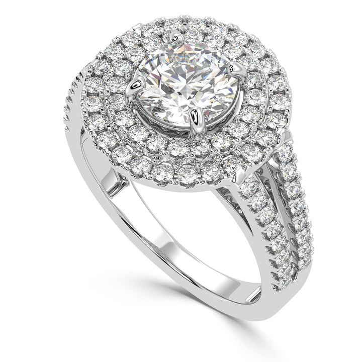 Radiant Halo Splendor Halo Solitaire Diamond Ring