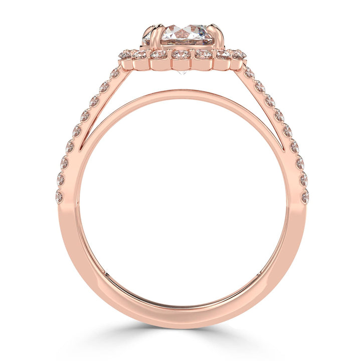 Radiant Halo Cascade Solitaire Diamond Ring
