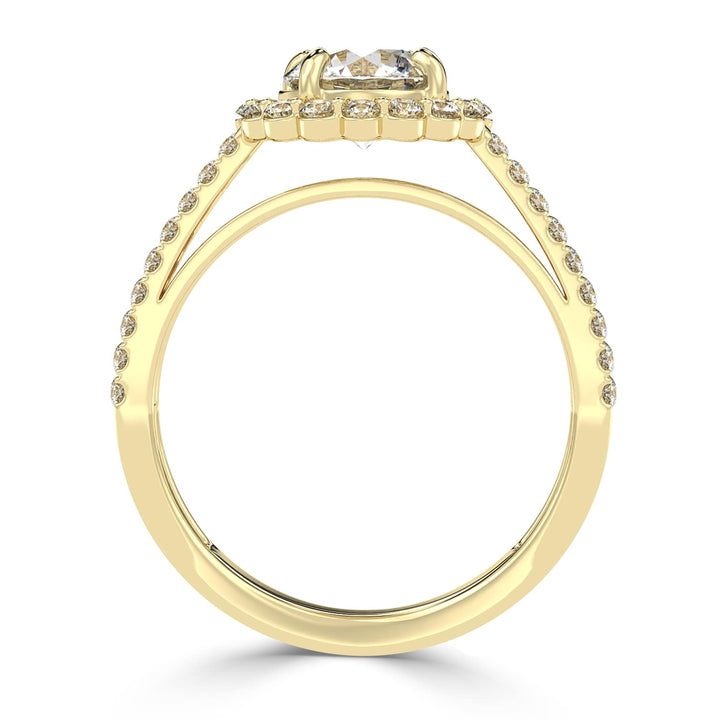 Radiant Halo Cascade Solitaire Diamond Ring