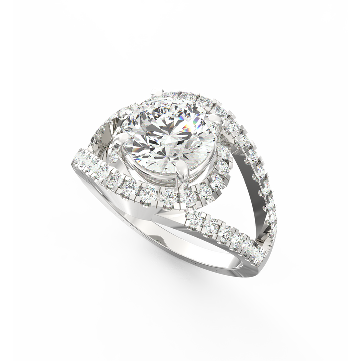 Petite Spiral Elegance Solitaire Ring