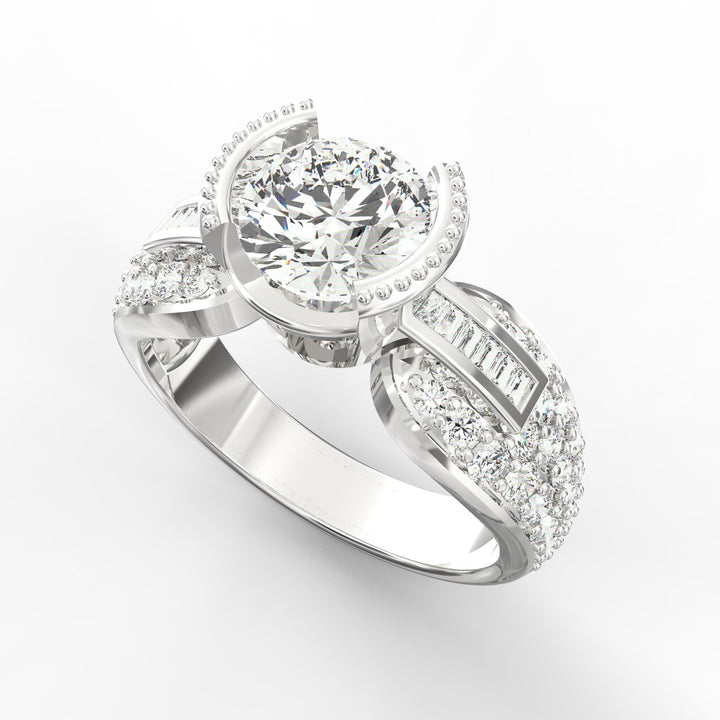 Radiant Elegance Round Diamond Solitaire Wedding Ring