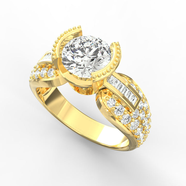 Radiant Elegance Round Diamond Solitaire Wedding Ring