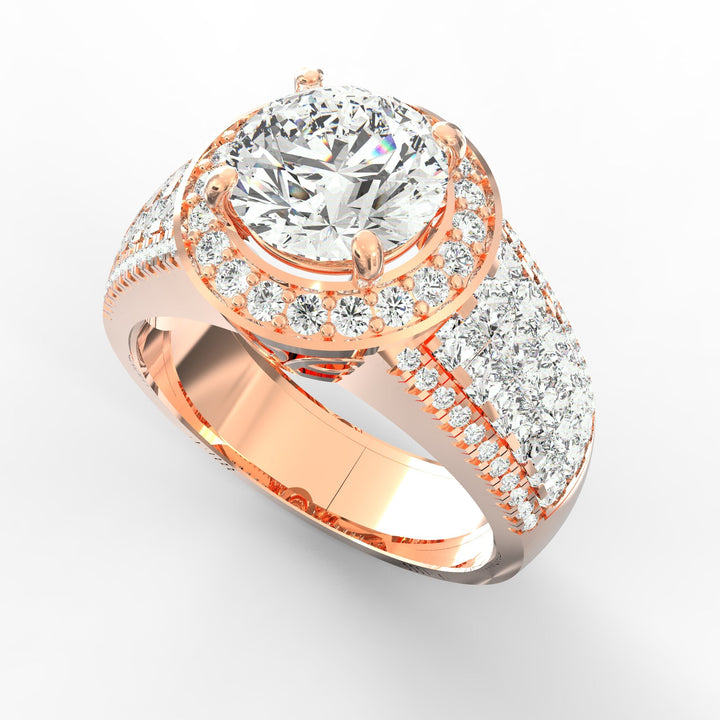 Enchanted Halo Solitaire Diamond Wedding Ring