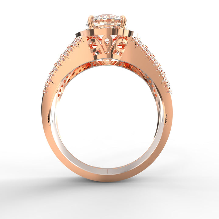 Enchanted Halo Solitaire Diamond Wedding Ring