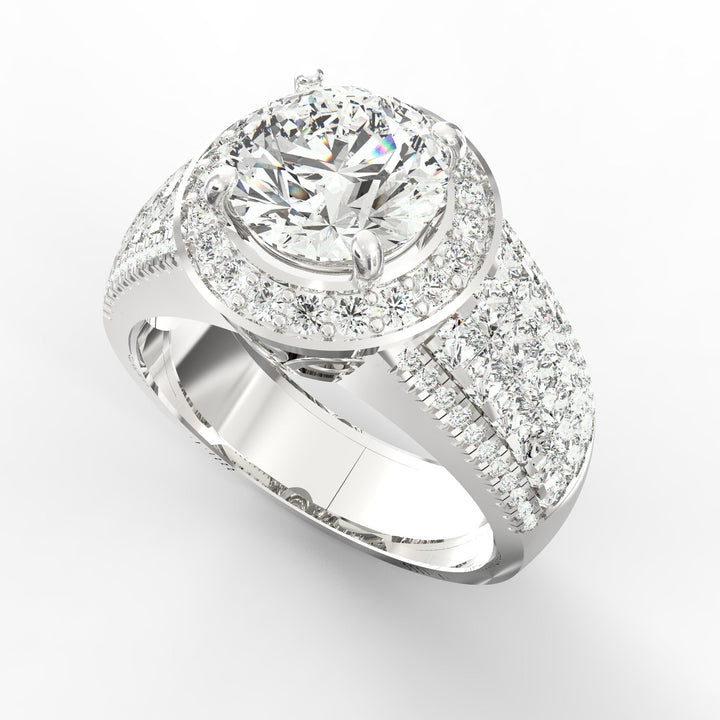 Enchanted Halo Solitaire Diamond Wedding Ring