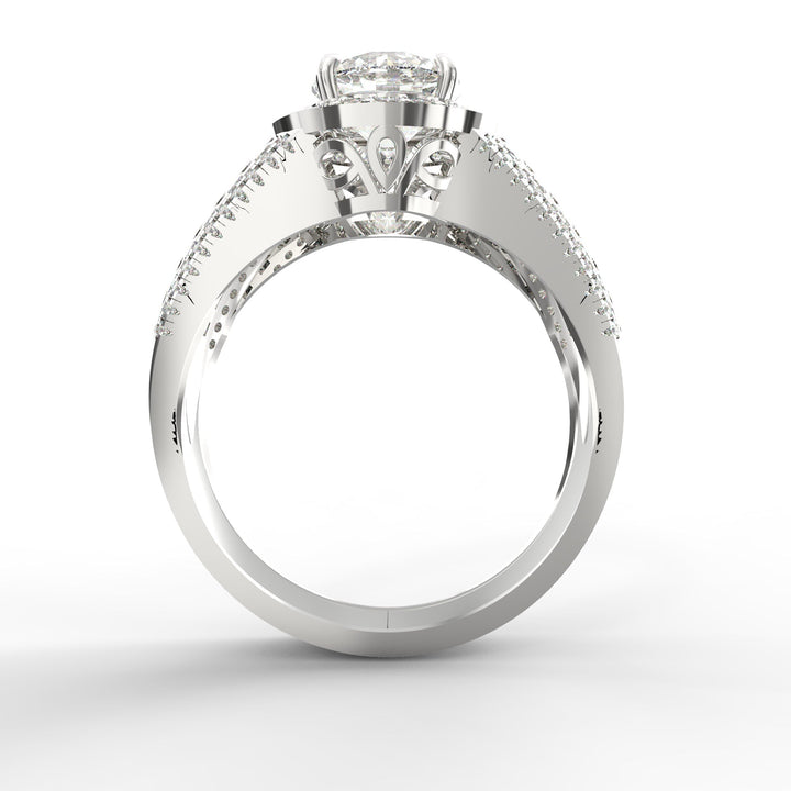 Enchanted Halo Solitaire Diamond Wedding Ring