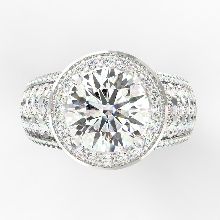 Enchanted Halo Solitaire Diamond Wedding Ring