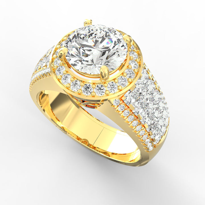 Enchanted Halo Solitaire Diamond Wedding Ring