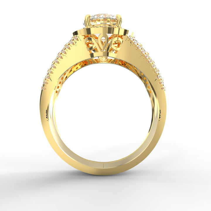 Enchanted Halo Solitaire Diamond Wedding Ring
