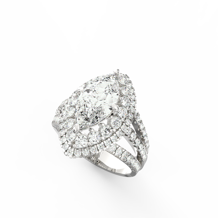 Regal Splendor Marquise Diamond Solitaire Wedding Ring