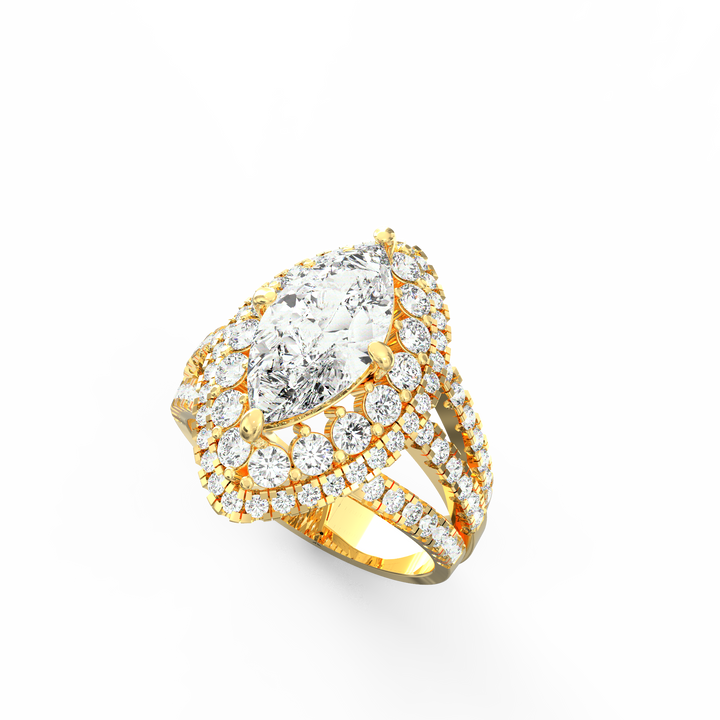 Regal Splendor Marquise Diamond Solitaire Wedding Ring
