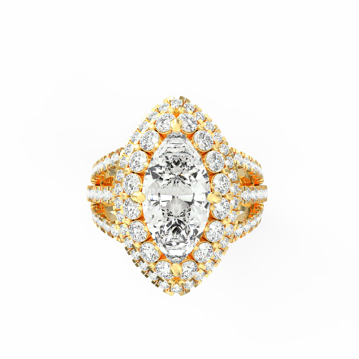 Regal Splendor Marquise Diamond Solitaire Wedding Ring