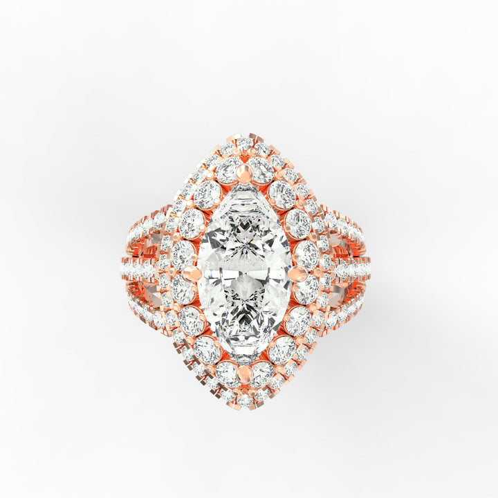 Regal Splendor Marquise Diamond Solitaire Wedding Ring