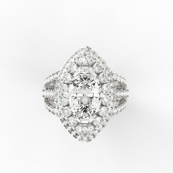 Regal Splendor Marquise Diamond Solitaire Wedding Ring