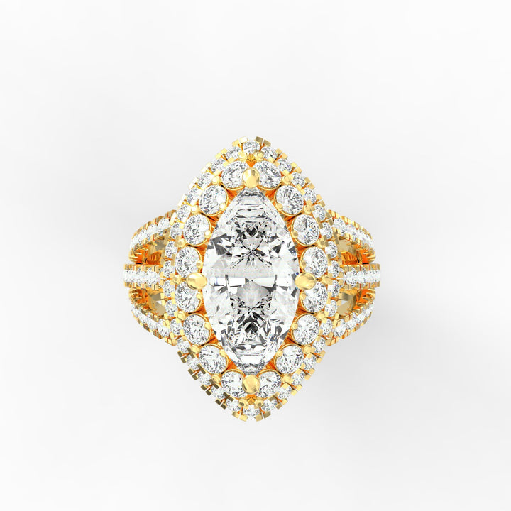 Regal Splendor Marquise Diamond Solitaire Wedding Ring