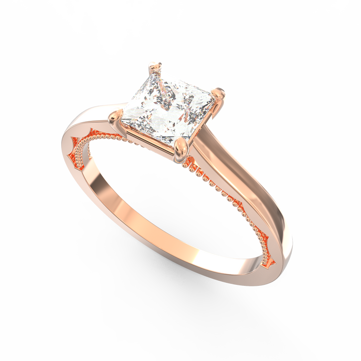Eternal Grace Solitaire Princess Cut Diamond Proposal Ring