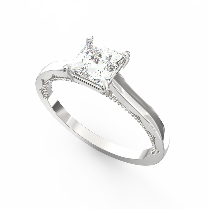 Eternal Grace Solitaire Princess Cut Diamond Proposal Ring