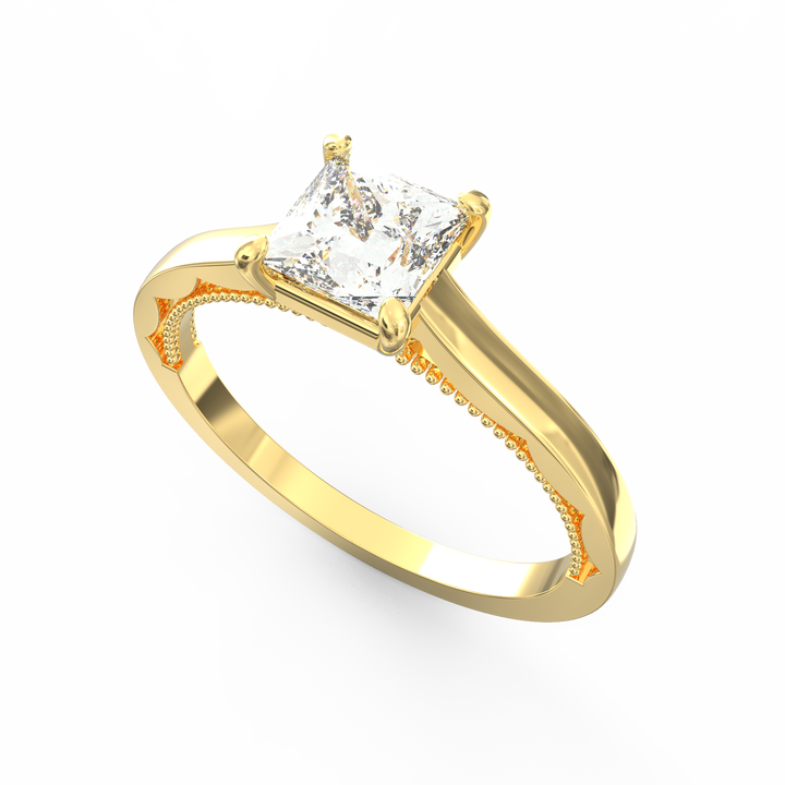 Eternal Grace Solitaire Princess Cut Diamond Proposal Ring