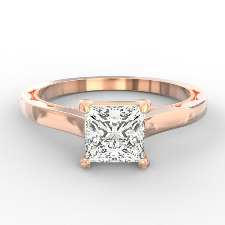 Eternal Grace Solitaire Princess Cut Diamond Proposal Ring