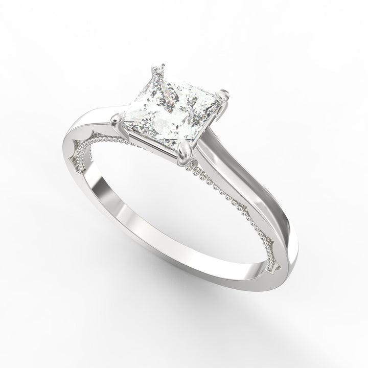 Eternal Grace Solitaire Princess Cut Diamond Proposal Ring